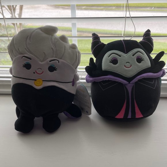 Disney Squishmallows Villains Ursula and Maleficent Plush New with Tags - Picture 1 of 8